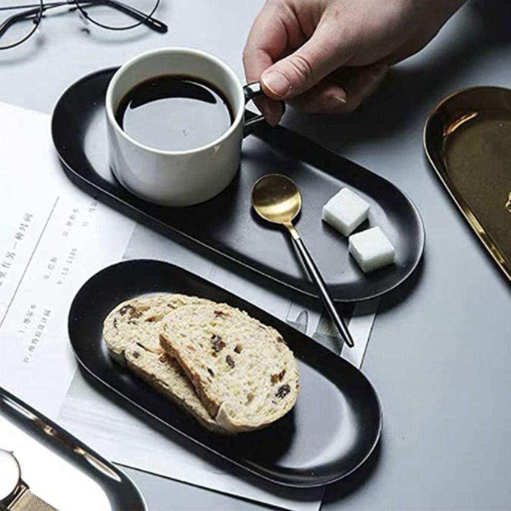 

Durable Practical Nut Fruit Cake Nordic Style Dining Plate Storage Tray Display Tray Dessert Plate S чорний