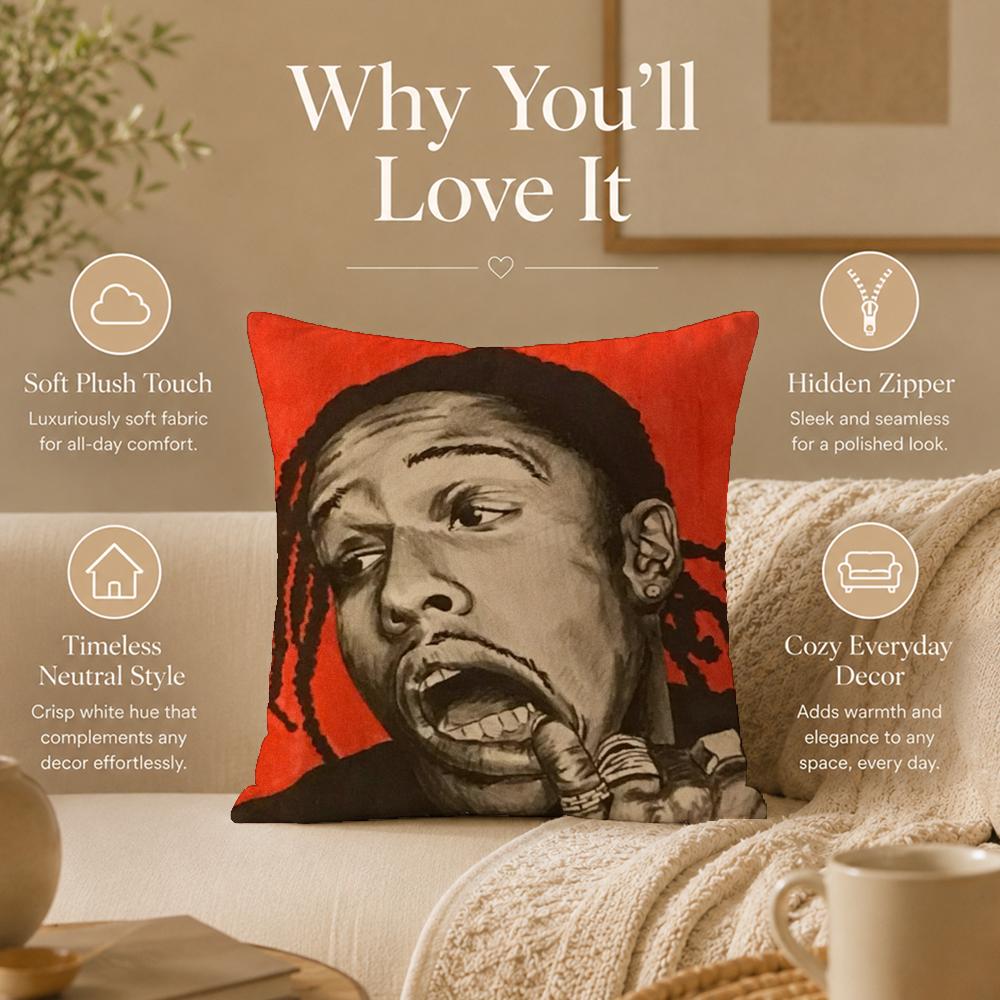 Rapper A‑A$AP Rocky Cushion Cover Double-Sided Printed Pillow Cover Hypoallergenic Dust-Mite Proof