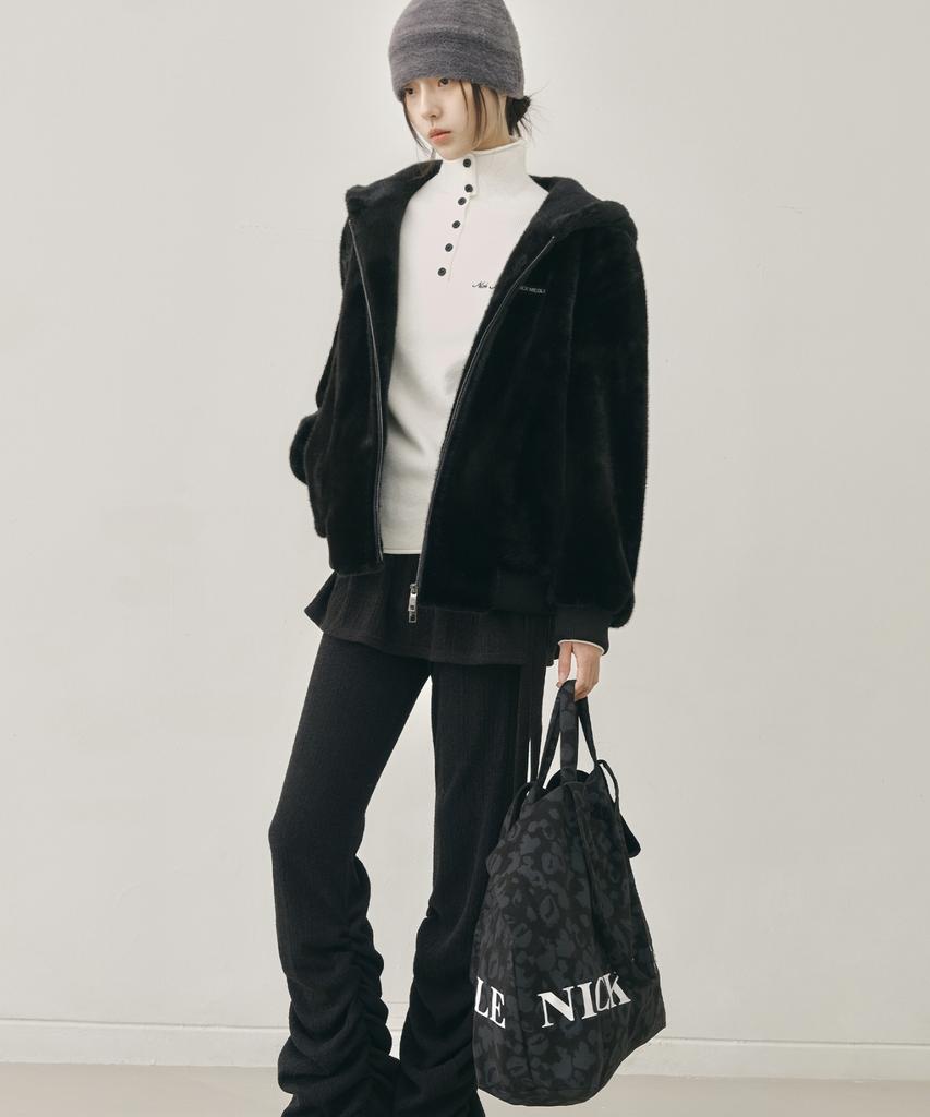 Nick&Nicole Leopard Twoway Corduroy Ecobag_Black