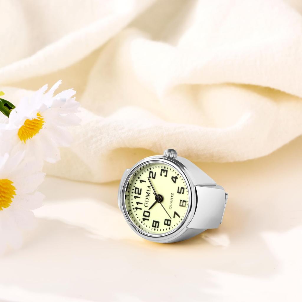 Simple and Stylish Analog Ring Watch: Stainless Steel, One Size Fits Most, Quartz Movement, Fashion Accessory - Perfect Gift for Birthdays,