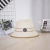 Xiaoxiangfeng Hat Straw Pot Hat Summer New Camellia Retro Bucket Hat Sunshade Sunscreen Beach Sun Hat