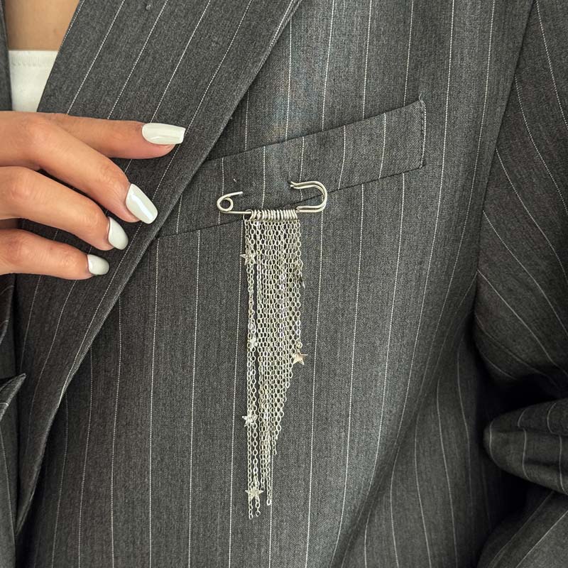 2026 Exaggerate Long Tassel Chain Brooch Women Handmade Beaded Many Layer Chain Multi Functional Fixed Pin Pants Clothes Decor