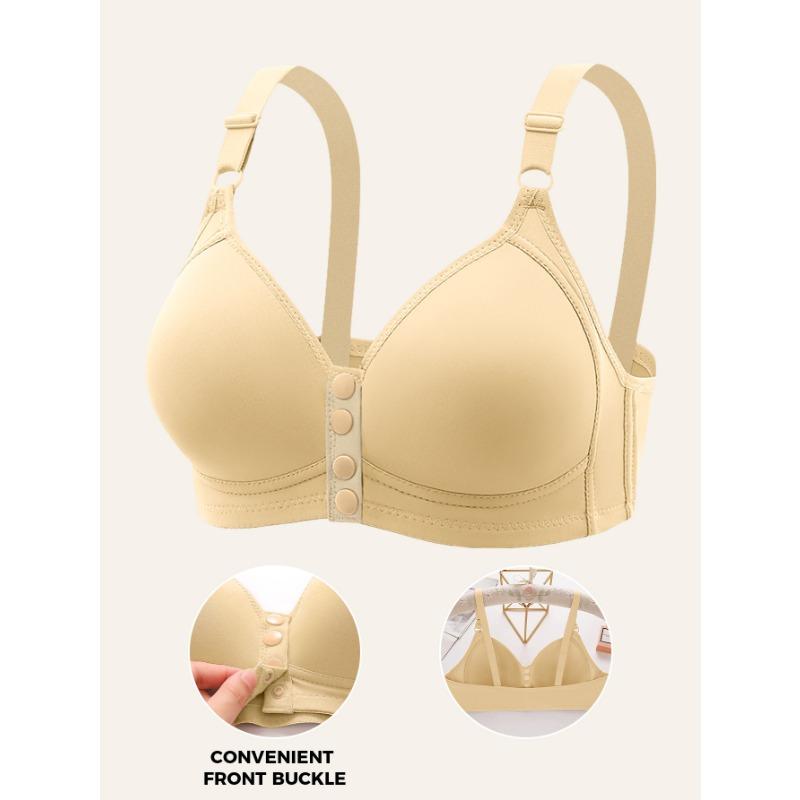 Women Front Clasp Wire Free Back Beautifying Tank Style Thin Plus Size Bra