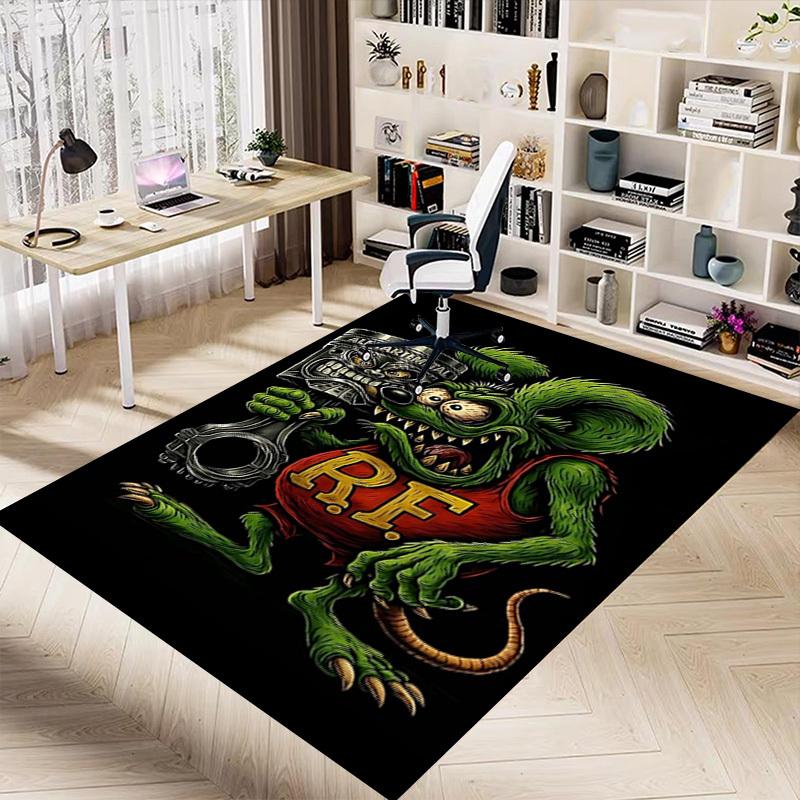 1pc Rat Fink Carpet, Office Rug Outdoor Mat Home Decor Area Carpet Festival