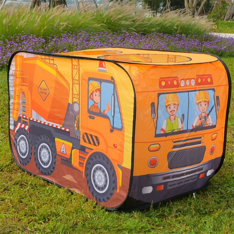 Children'S Indoor Car Engineering Car Tent Toy Play House Princess Boy Baby Game House Folding Ocean Ball Pool House