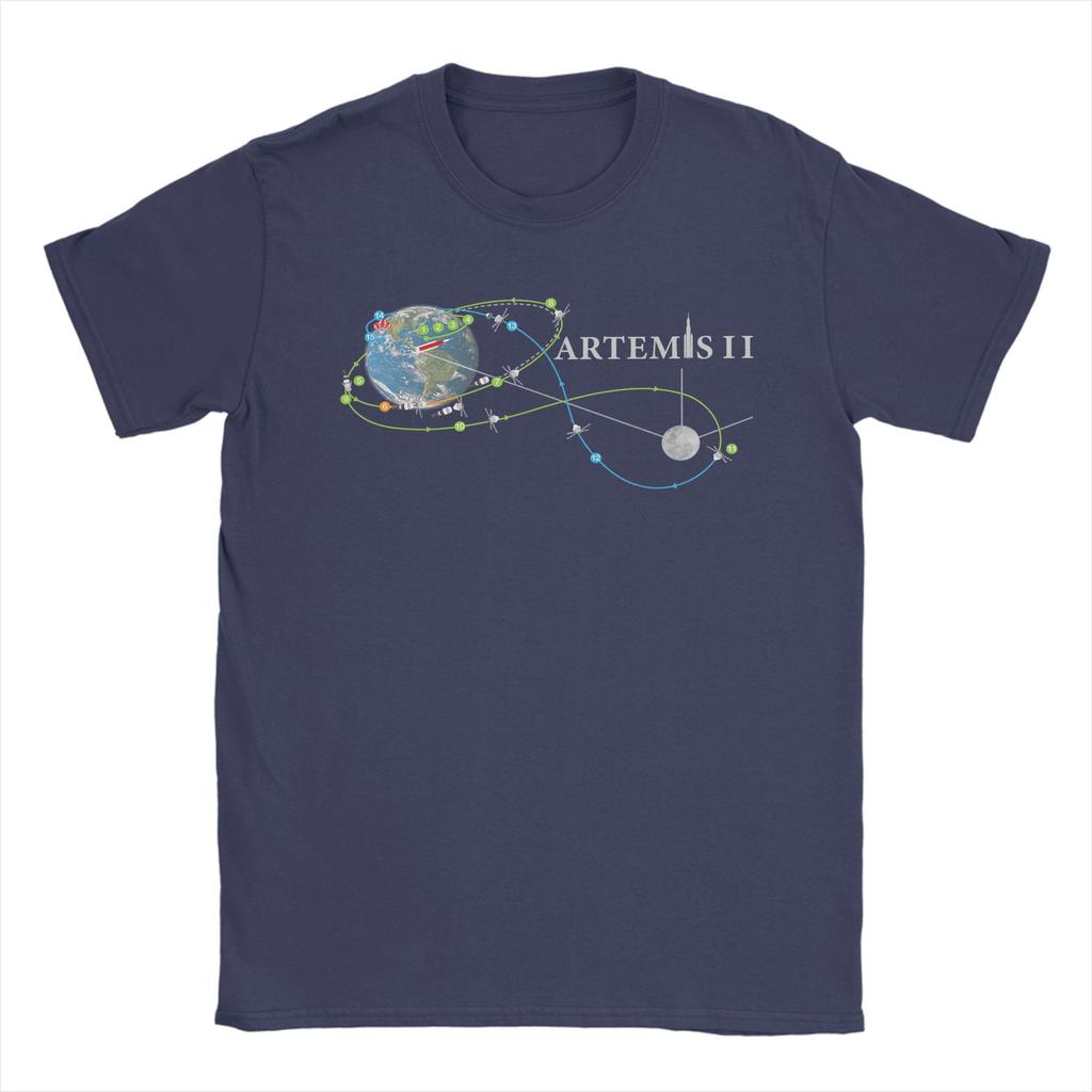 Unisex T-Shirt Artemis Routenkarte SLS Raketenstart Mission zum Mond T-Shirts Harajuku Sommer T-Shirt Vintage Baumwoll Tops