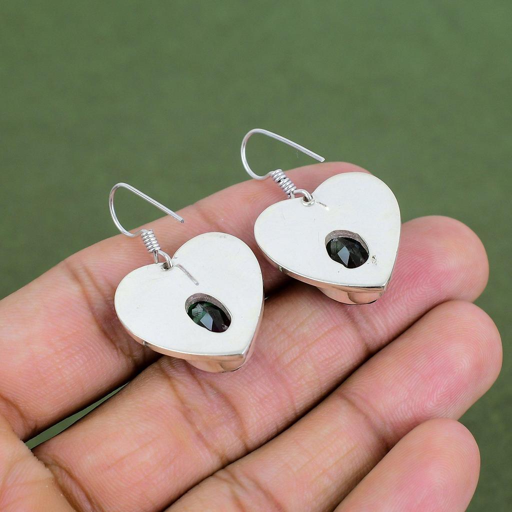 Fasetterad Multi Turmal Örhänge 925 Sterling Silver Örhänge Handgjorda Äkta Ädelstensörhängen Naturlig Multi Turmal Smycken Gåvor Till Hustru