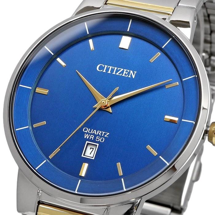 Citizen Quartz Men's Watch BI5124-50L Blue Silver x Gold