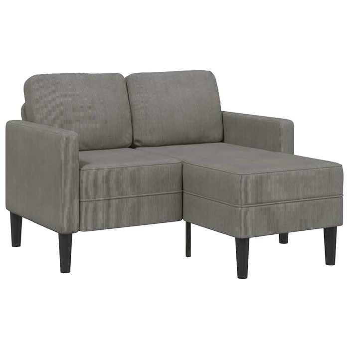VidaXL 2-seater Sofa with L-shaped Chaise Lounge Light Grey 125 Cm Linen, 2-seater Bedroom Sofa, Loveseat, Two-seater Sofa 4107076