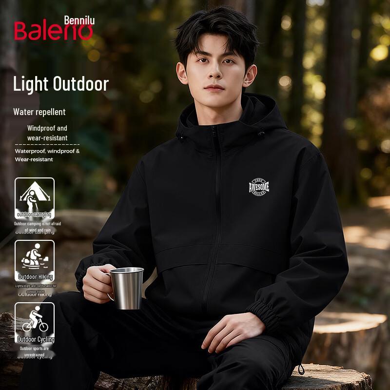 

Baleno Men s Hooded Windproof Waterproof Jacket L