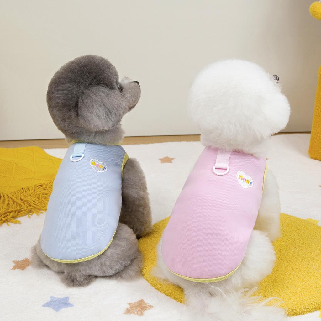 Dog Clothes, Spring and Summer Traction Pet Cat Thin Love Vest