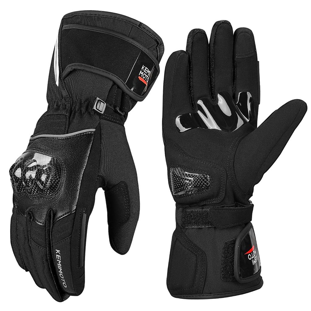 KEMIMOTO Double Windproof Motorcycle Gloves for Cold and with Hard Smartphone Fleece and Easy Size L Winter, Waterproof, Weather, Windproof,