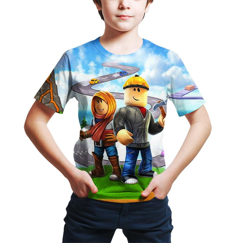 Kids T Shirts Cartoon  3D Digital Printing Cute Bo'y's and Girl's Children's Clothing Trend Breathable Crew Neck T-shirt Boy's T-shirt Urban