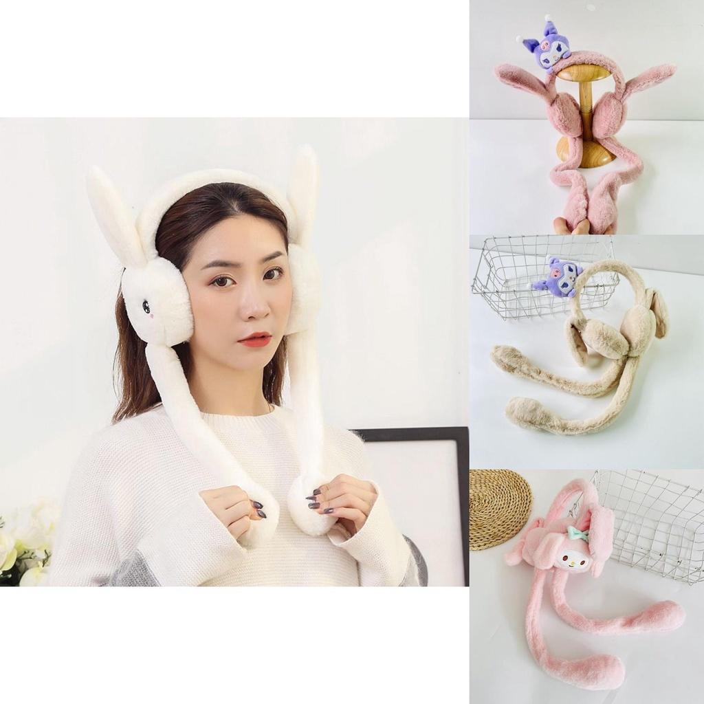 Cuddly Plush Rabbit Earmuffs Warm Fun Winter Accessory For Adults Kids