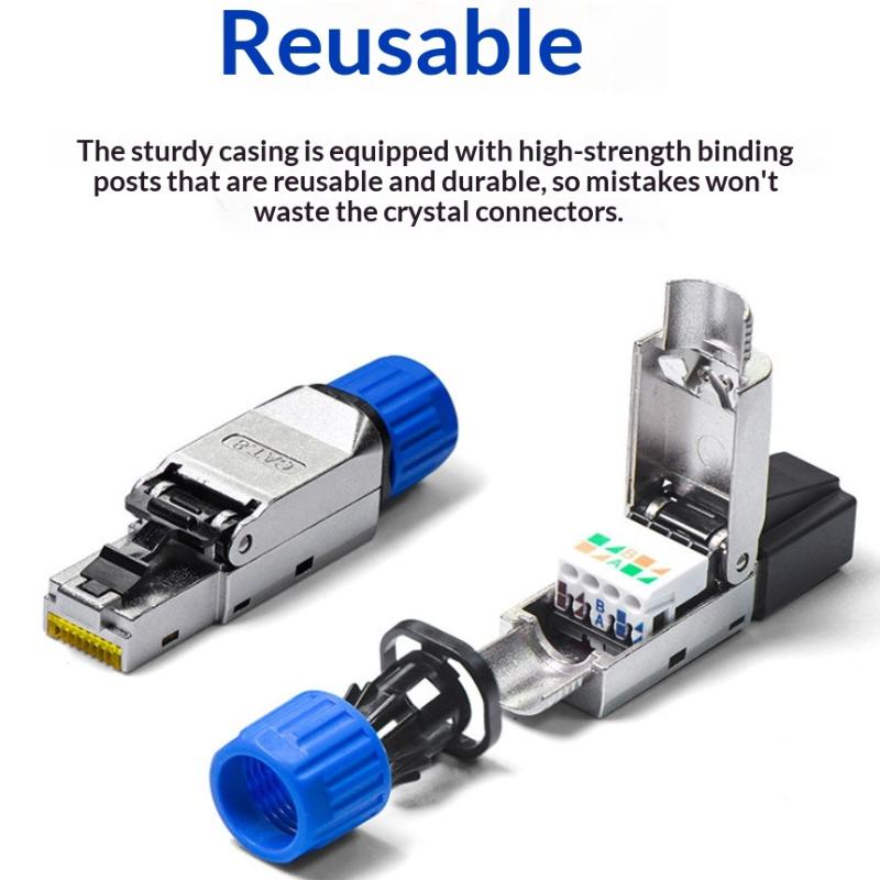 Toolless Connector Design Shielded Ethernet Plug for Easiest 22~26AWG Network Setup