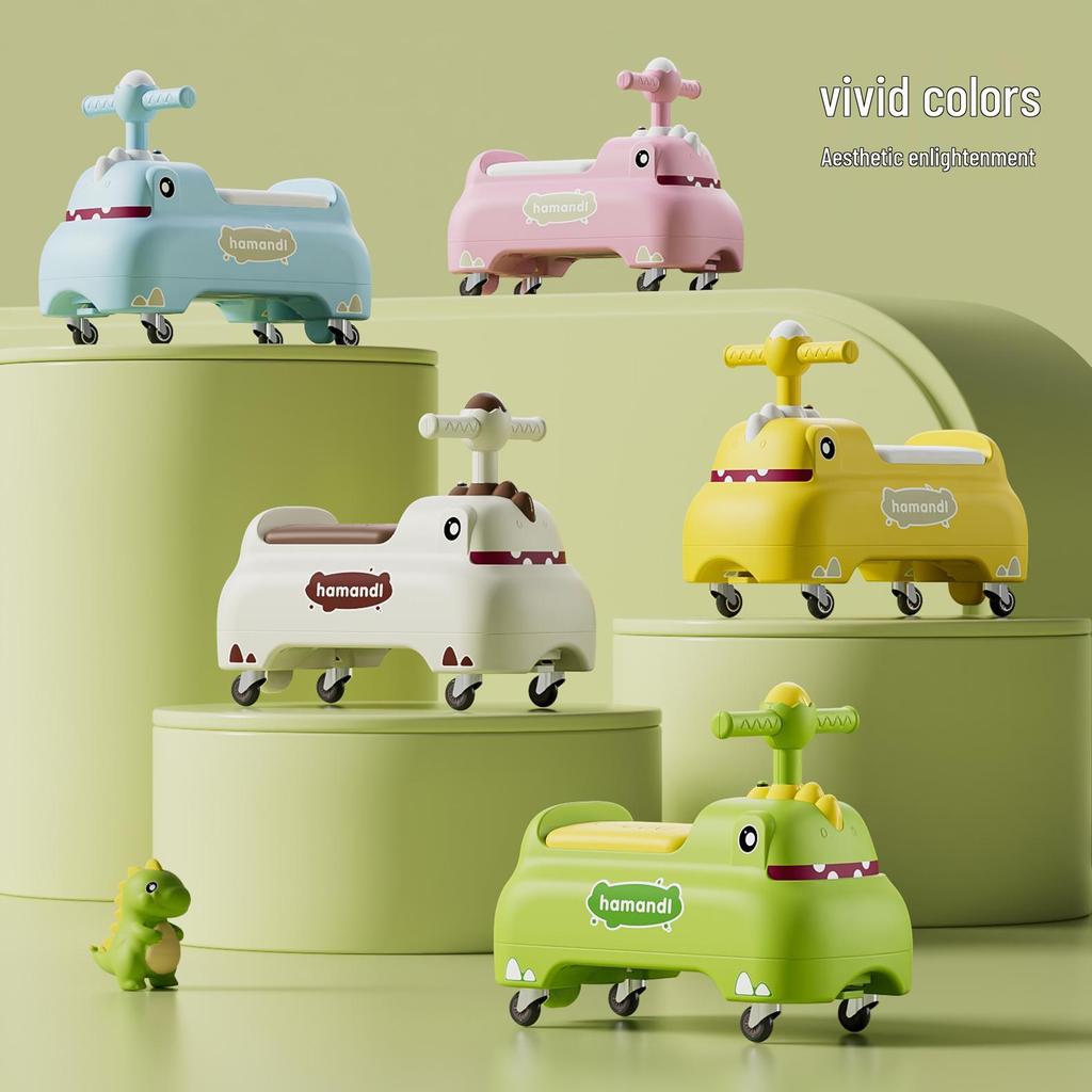 Dinosaur Ride-On Car for Toddlers Aged 1-3 – Four-Wheel Balance Scooter for Boys and Girls