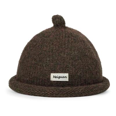 CROOGO Cute Knit Roll Brimless Hat for Fall and Warm Wool Perfect for Outdoors and Brown KH25Q25 Cap, Winter, Beanie, Unisex, Round, Brimless, Travel,