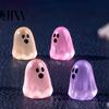 Decoración de Fantasma de Resina 20/50/100 Piezas Figura de Halloween que Brilla en la Oscuridad Mini Estatua de Dibujos Animados Adorno Miniatura Luminoso Decoración de Escritorio