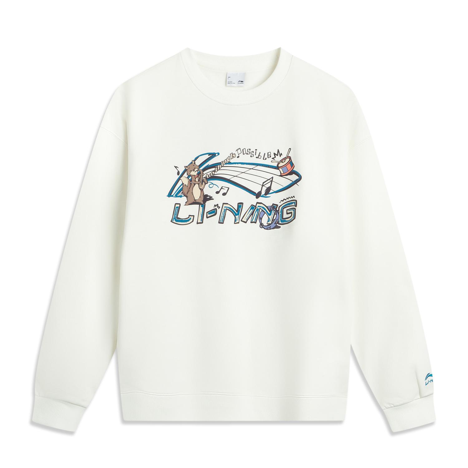 

Li Ning Серия спортивного образа жизни Логотип с буквами Круглый вырез Дышащий Универсальный Свободный Свитшот Женский свитшот AWDVC76-1 XL