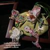 Broche de Flor Gema Arco-Íris Rosa Mancha de Vinho, Antigo, Banhado a Ouro 18K, Tesouro Colorido, Broche de Peixe Koi Pequeno Zircônia.