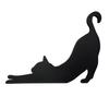 Cute Little Cat Stretched Out Door Corner Sign Cat Black Wooden Ornament Self-Adhesive Home Wall Doors Frame Decorations