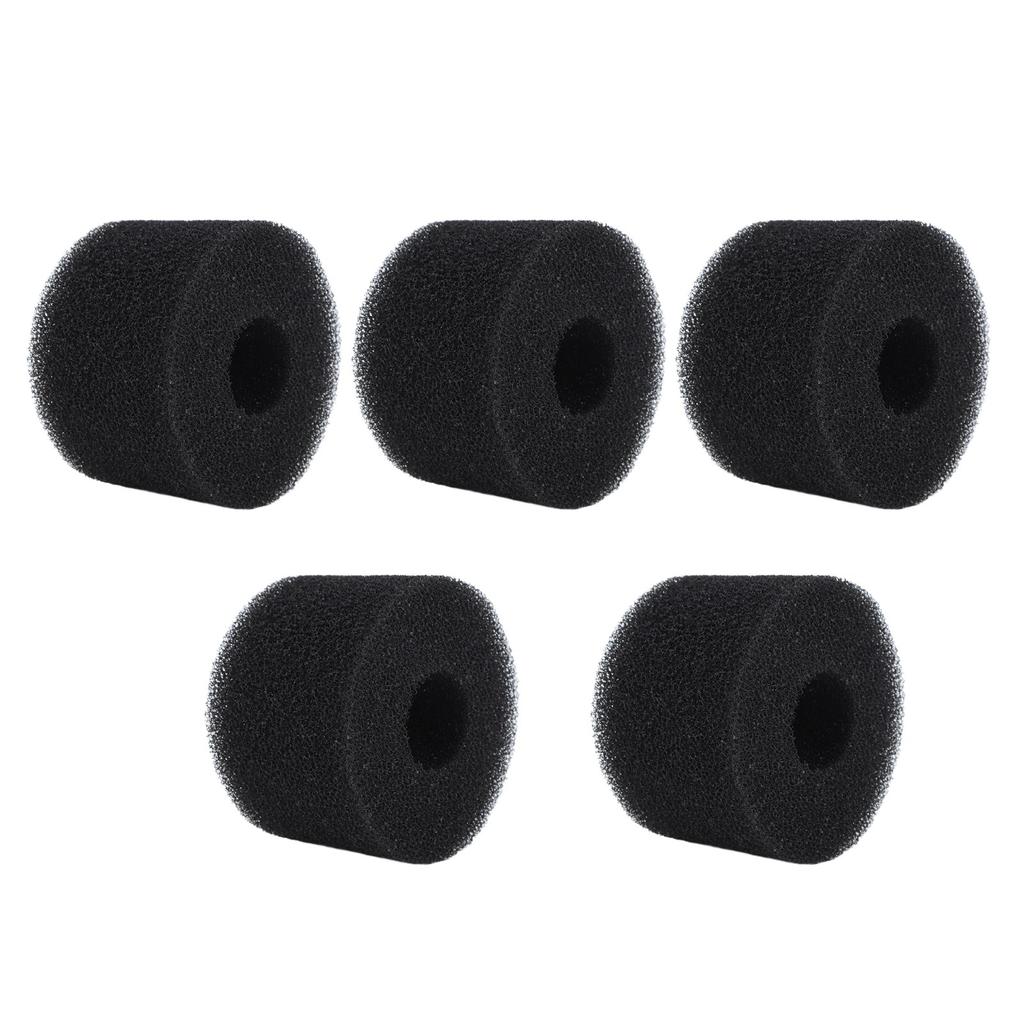 5PCS Pool Filter Sponge PU Sponge Black Reusable Washable Cylindrical Simming Pool Filter Foam for Pool Pump