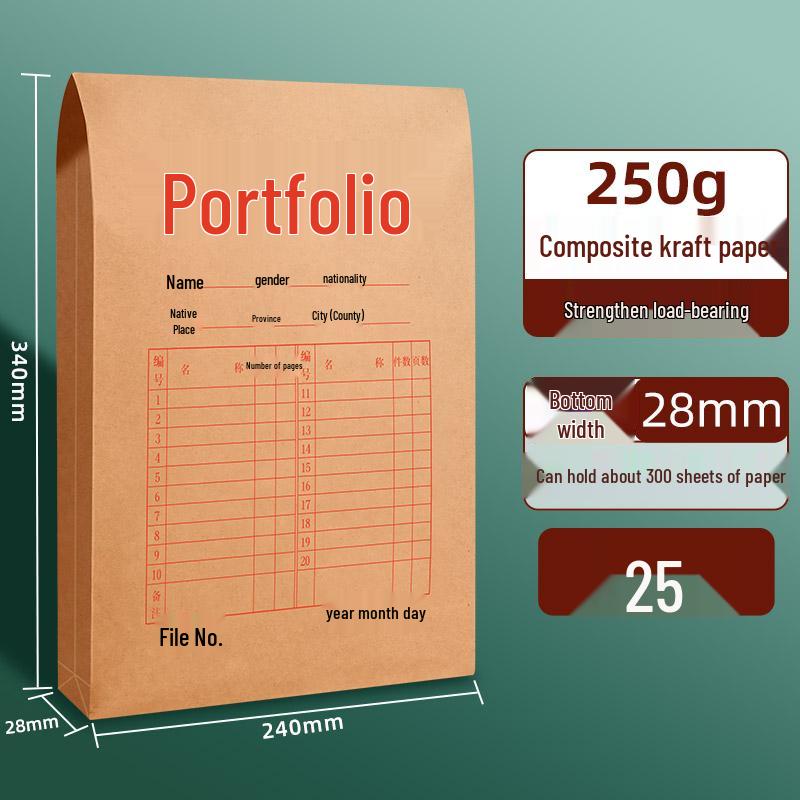 50 Kraft Paper Transparent A4 File Folders - Thickened Quality Office Personnel Bags