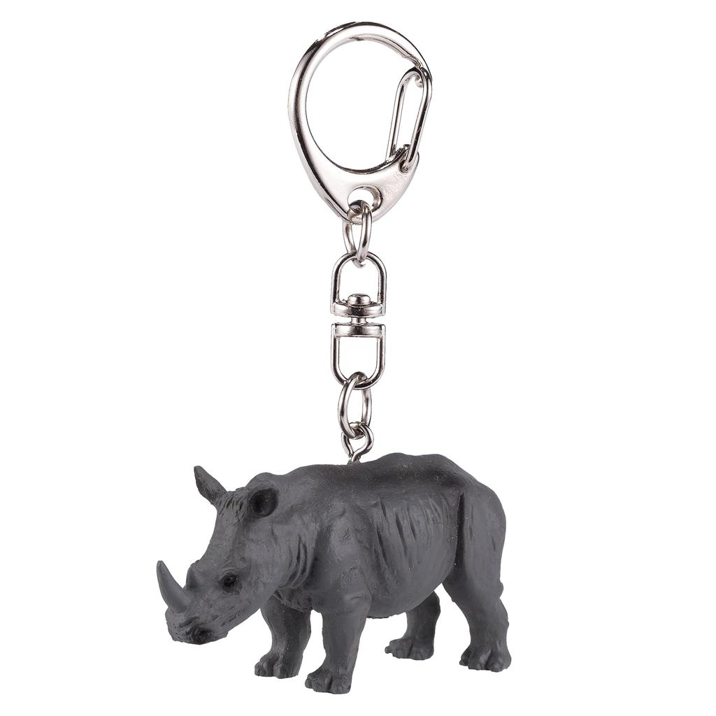 Mojo Animal Figure Keychain Rhino 387490
