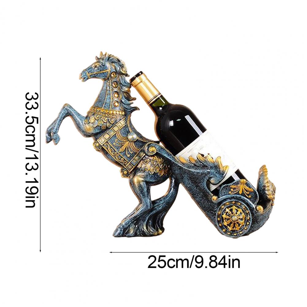 Vintage Horse Wine Bottle Holder Resin Horse Statue Sculpture Beer Bottle Display Stand Organizer Rack Home Kitchen Decoration