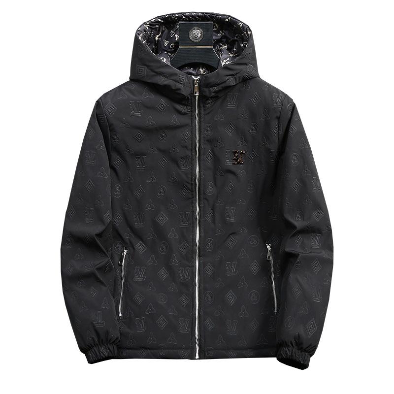 Europejska Modna Męska Kurtka Jacquard w Kratę ze Stójką - Koreański Styl Wiosenno-Jesienny Casualowy Top