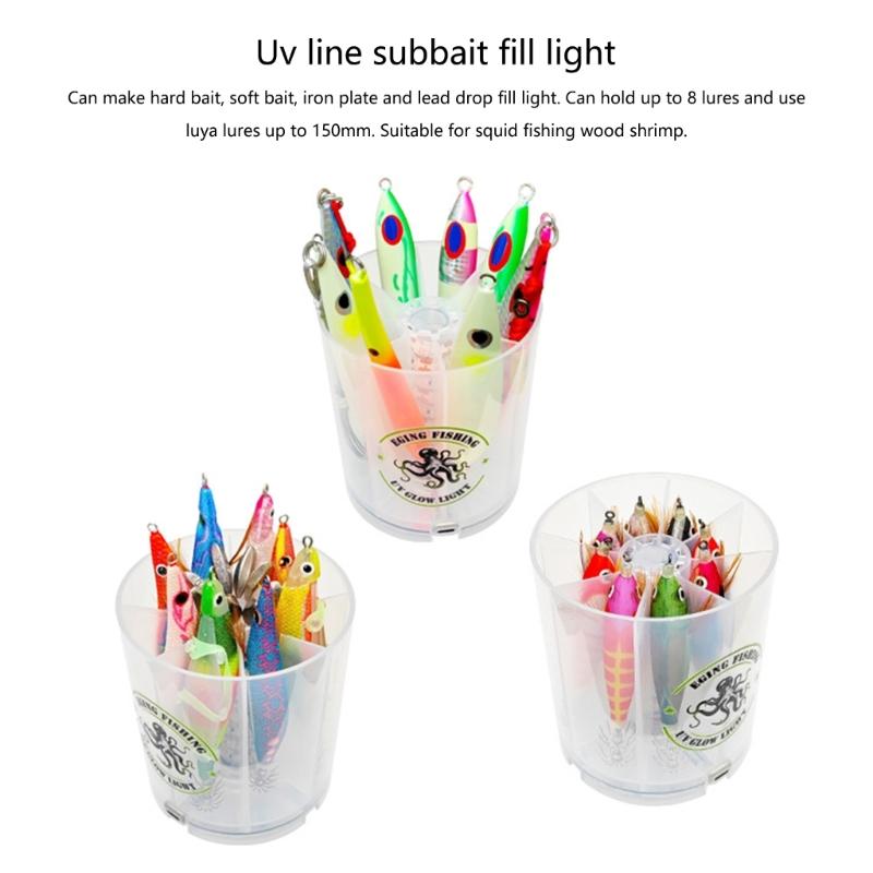 Fishing Bags and Box Fishing Lure Squid Jig Tackle Box Saltwater Fishing Accessories Hard Baits Case with Glow Light