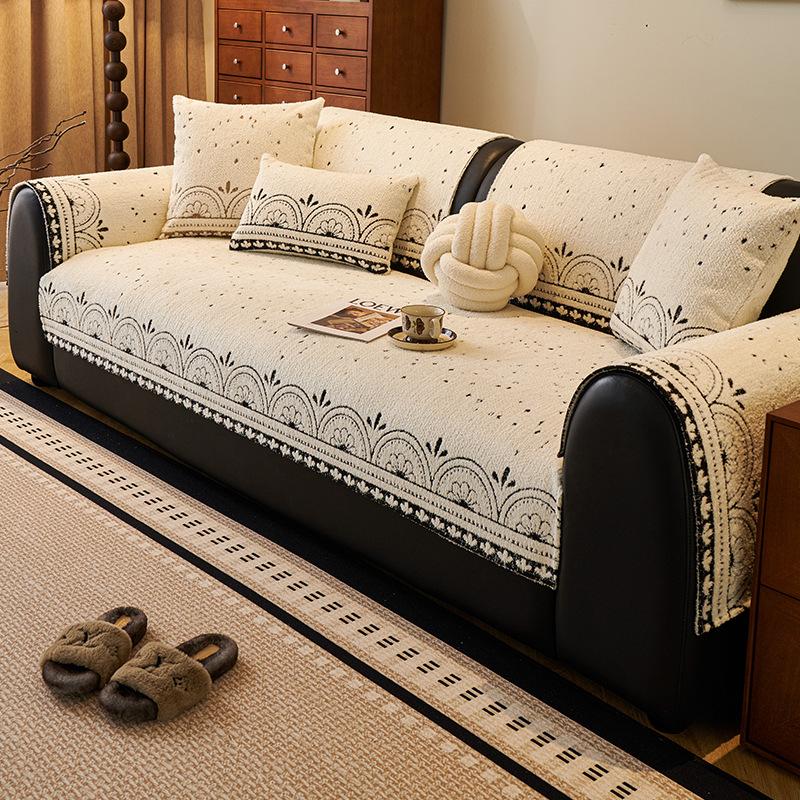 

Autumn And Winter Sofa Cushion New Straight Row Non-Slip Light Luxury Cover Cloth Towel Four Seasons Universal Leather Sofa Seat Cushion Cover 70*70cm