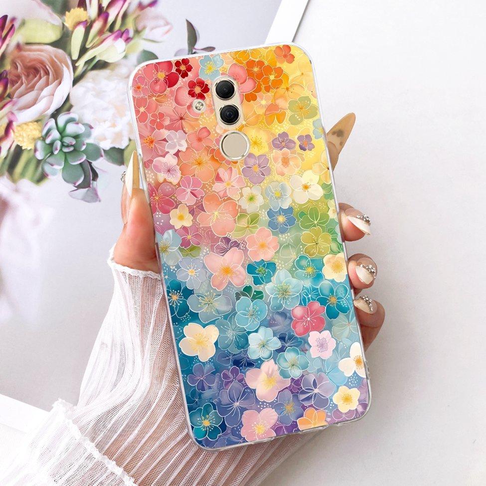 For Huawei Mate 20 Lite Case Cover Transparent Cute Fashion Butterfly Funny Painted Casing For Huawei SNE-AL00 SNE-LX1