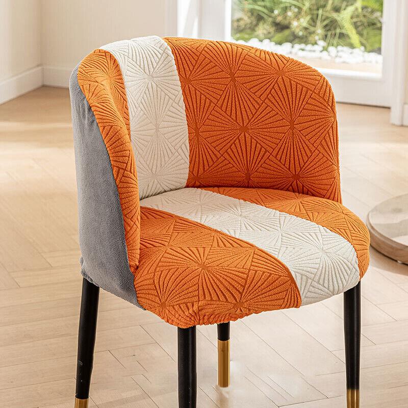 1PC Jacquard Circular Backrest Chair Cover Elastic Dustproof Dining Chair Cover Office Chair Seat Cover Home Decoration