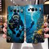 Diver Diving Phone Case For Google Pixel 9 8 7 6 Pro XL 8A 6A 7A 5G Soft Shockproof TPU Black Cover