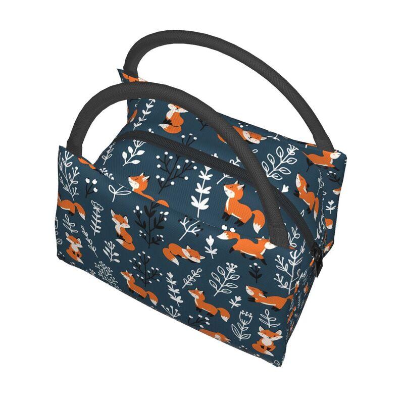 Cute Woodland Foxes Thermal Lunch Bag for Women Girls Kids Reusable Insulated Lunch Box for Work Picnic Travel School Gifts