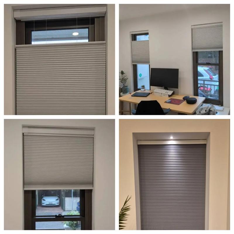 Pleated Window Blinds Temporary Window Shades Cordless Light Filtering Pleated Paper Shades Room Darkening Blind for Home Office