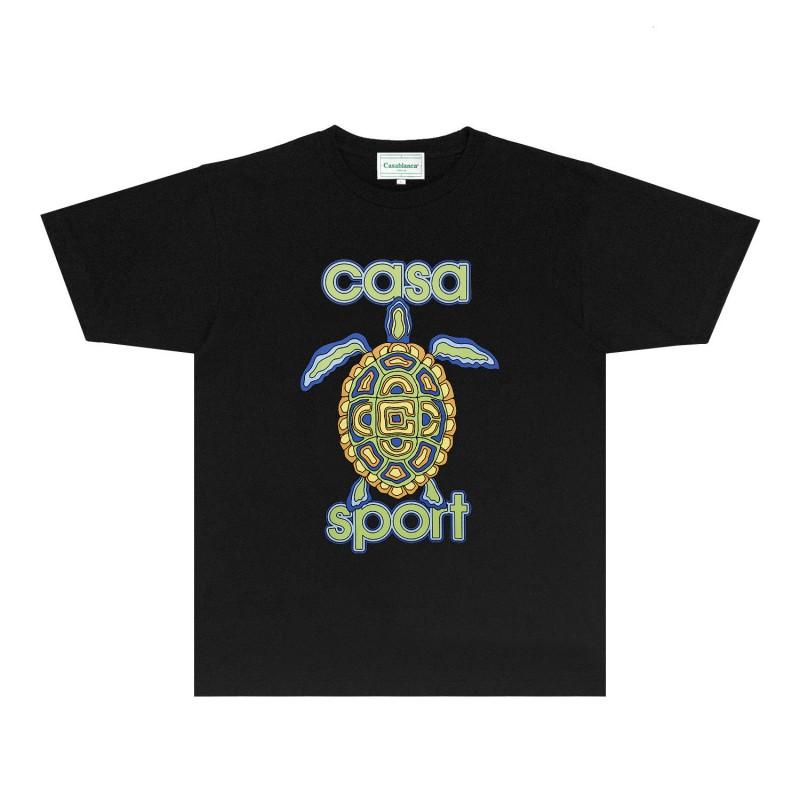 CASA Casablanca Short Sleeve T Shirt Couples Star Castle Letter Print Casual Loose Fit