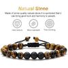 M MOOHAM Mens Bracelet - Beaded Natural Stone 8mm Tiger Eye Matte Agate Lava Rock Bracelets for Men Teen Boys Grandpa Dad Birthday Gifts Jewelry