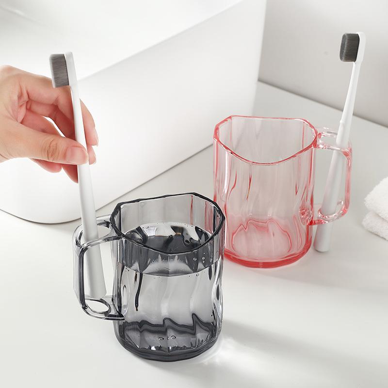 Nordic Geometric Transparent Wash Cup with Toothbrush Holder