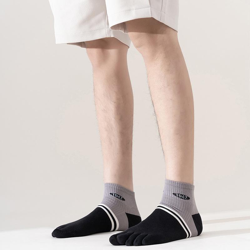 Men'S Socks Five-Finger Socks Split-Toe Socks Invisible Socks Thin Short Tube Breathable Trend Korean Five-Finger Cotton Socks