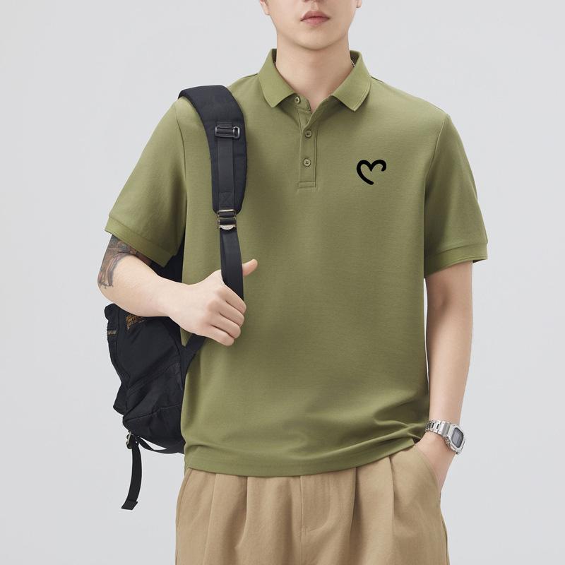 Summer Thin Three-dimensional Silicone Printed Short-sleeved POLO Shirt Men's T-shirt Top