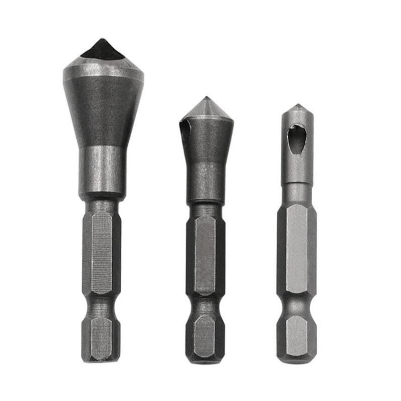 

3 шт. Фреза зенковочная с шестигранным хвостовиком 90 градусов для снятия фаски, развертка, концевая фреза, сверло-зенковка Pack of 1