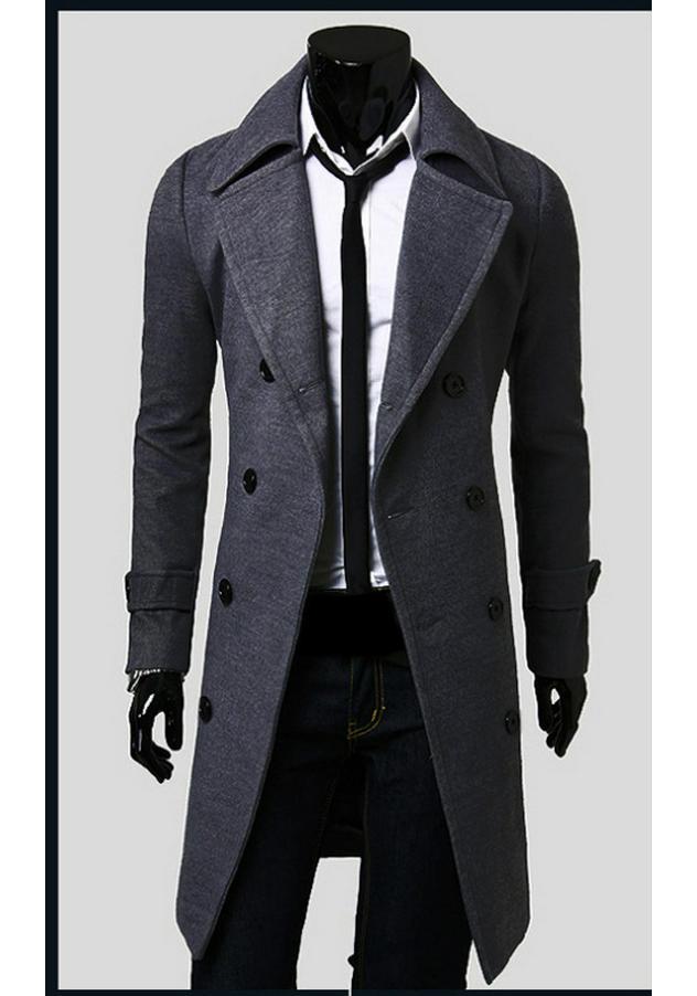 Luxury Men's Double-Breasted Wool Coat (M-XXXL)
