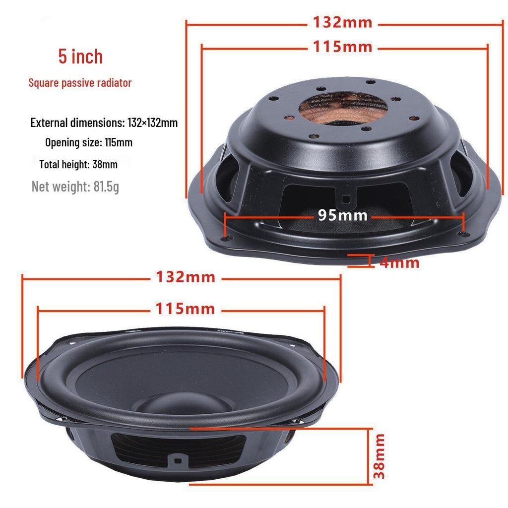 Fake Horn Bass Radiator: 4, 5, 6.5, 8-inch Passive Auxiliary Speaker Diaphragm