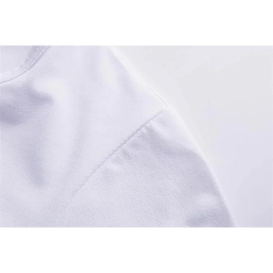 Cotton Robot Bear Pattern T-shirt, Men's Casual Street Style Stretch Round Neck Tee Shirt For Summer