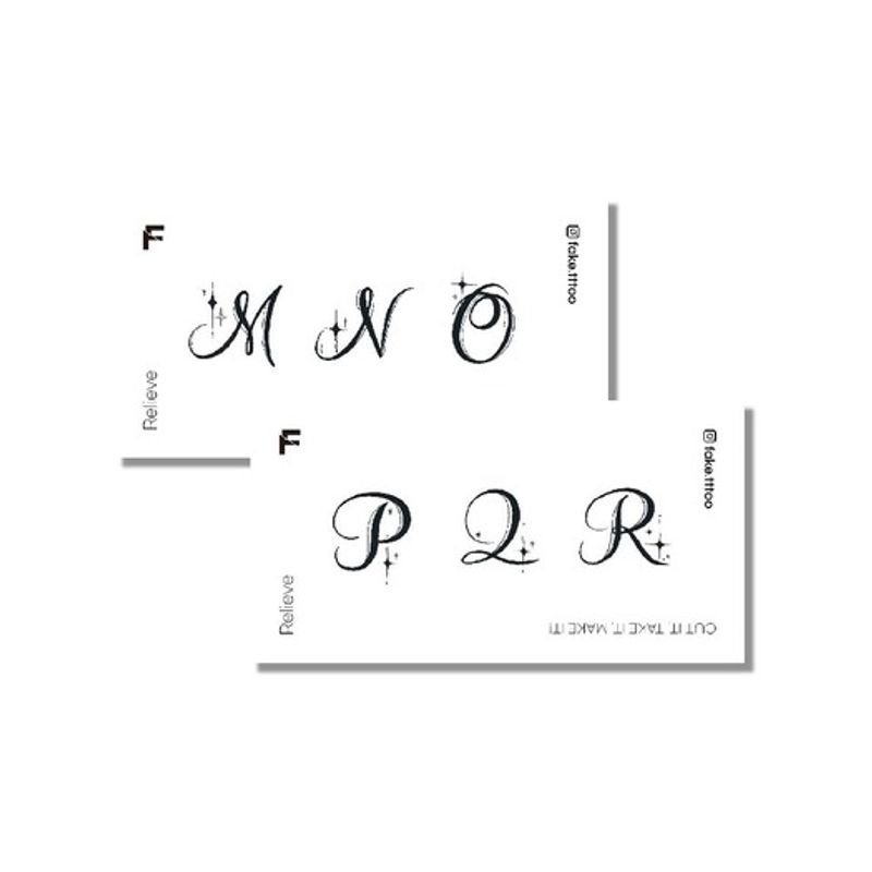 

FAKE.TTT M-R Initial Tattoo Sticker Set one