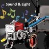 1:24 Agricultural Walking Tractor Toy Model Sound Light Alloy Diecast Retro Variable Engineering Vehicles Collection Gifts