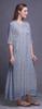 Bimba Dark Rose Brown Floral Leaves & Camellia Kanjiro Printed Nightgowns Maxi Sleepwear For Women Long Sleep Dress