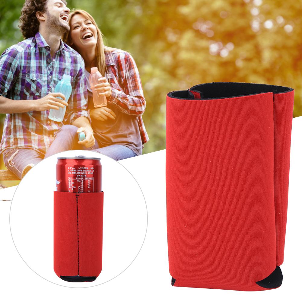 2 Stück Neopren faltbar Outdoor Sport Wasserflaschenhülle Tragbare Tasse Isolierhülle Tasche Zubehör